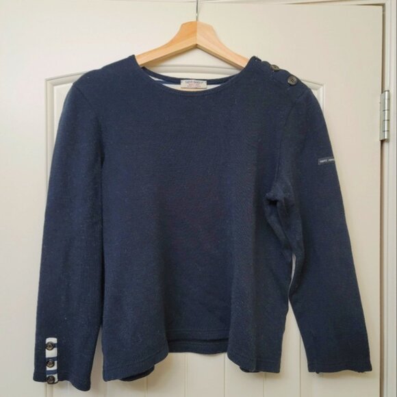 Saint James Wool Knit Navycore Sailor Sweater (Size US 10) - Quiet Luxury - Picture 1 of 7